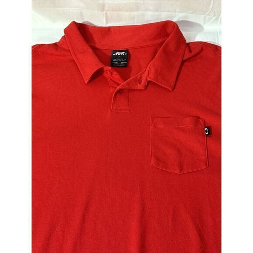 Oakley Regular Fit Mens Short Sleeve Crew Neck Red Polo Shirt Size XL